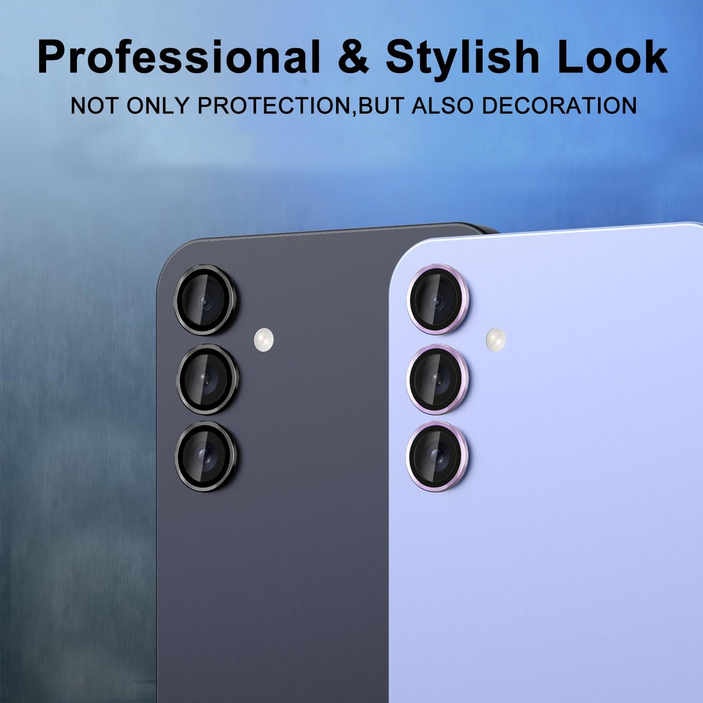 Avocase for Samsung Galaxy A16 Camera Lens Protector, Individual Metal Ring Tempered Glass Lens Cover, [Strong Adsorption] Scratch Resistant Ultra-Thin HD Clear Lens Cover, 1 Set-Black