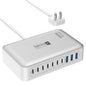 Charging Station for Multiple Devices 500W, 10 Ports Charging Blocks for Laptops/Tablets/Cellphones, 140W Max GaN Charger Super Fast Charging for MacBook, Ipad, iPhone, Power Adapter for Travel