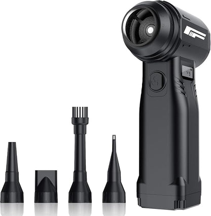Instant Dust Removal — Compressed Air Duster 90,000 RPM with 40mm Nozzle, LED Light, TFT Display, 9-Speed Adjustable Rechargeable Air Duster, 10,000mAh Battery, 5 Nozzles for Computer,blowers