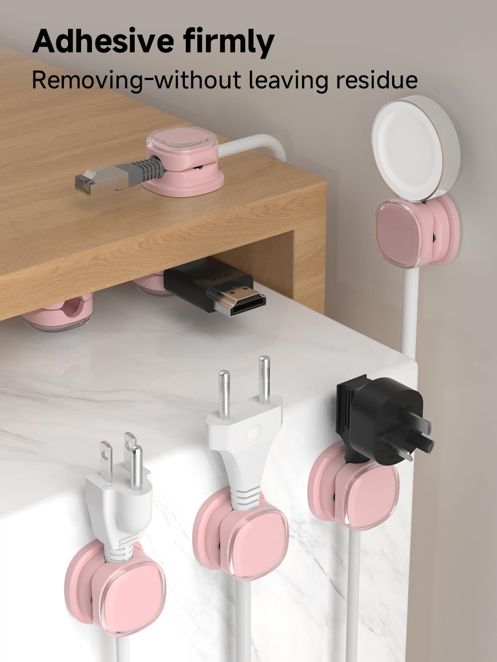 Magnetic Cable Clips, Adjustable Cord Holder Management, Adhesive Wire Keeper Organizer for Home Office Desk Phone PC Car Wall Desktop Nightstand Appliance (9-PCS Purple)