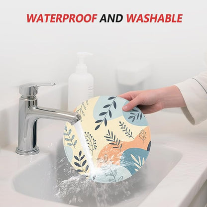 ITNRSIIET Mouse Pad Non-Slip Rubber Base Smooth Surface Stitched Edges Waterproof Durable Compatible with All Mice for Office & Gaming, Desk Accessory, Diameter 8.7 inch, VividFoliage