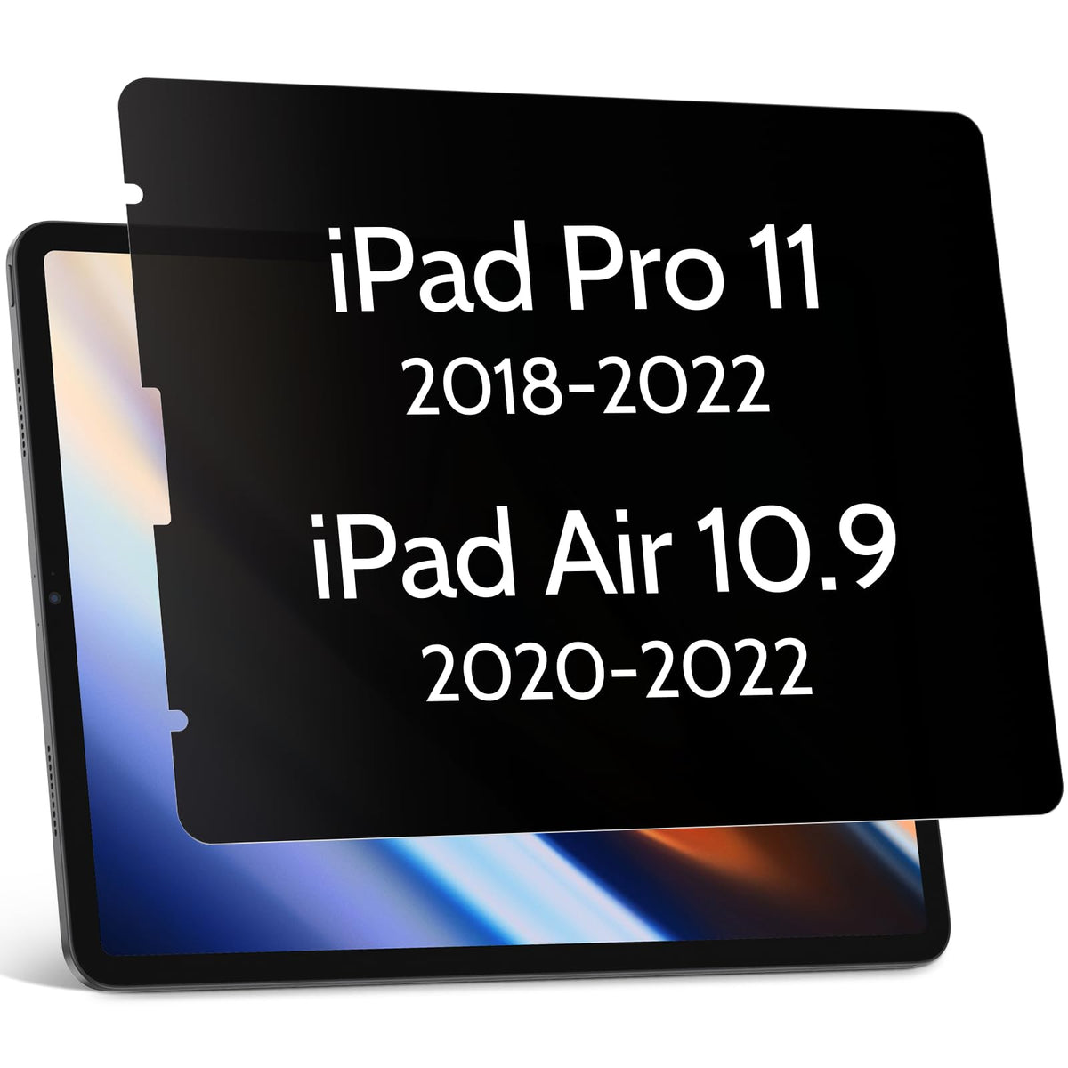 Privacy Screen Protector Compatible with iPad Pro 12.9 Inch 2018 2020 2021 2022, Anti Glare Blue Light Spy Filter Private, High Sensitive Bubble-Free Easy Install Black Security Screen Shield