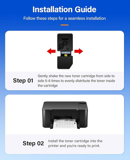 TK-5242 TK5242 Toner Cartridge Set 4-Pack High Yield Replacement for Kyocera 1T02R70US0 1T02R7CUS0 1T02R7BUS0 1T02R7AUS0 Compatible for Kyocera ECOSYS M5526cdn M5526cdw M5026cdn M5026cdw Printer Black
