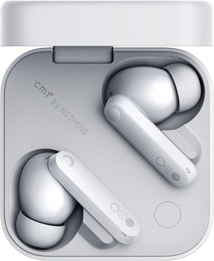 CMF Buds Pro 2 Wireless Earbuds, Hi-Res Audio with LDAC, 50 dB Hybrid Noise Cancelling Earbuds, Ultra Bass Technology, Bluetooth 5.3, 43H Play Time with Charging Case, 6 HD Mics Headphones, Light Grey