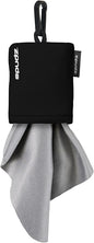 SPUDZ Classic Microfiber Lens Cleaner – Clip-On Pouch, Washable – for Binoculars, Scopes, Glasses, Screens | Black, 6 x 6 Inch (2-Pack)