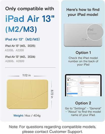 MOFT Dynamic Folio Case for iPad Air 13-inch (M3 2025 / M2 2024),Silm Magnetic Stand Case with 20+ Viewing Angles, Auto Wake/Sleep,Ultra Thin, Panna Cotta x Faded Jeans