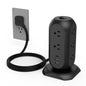 TESSAN Tower Power Strip Flat Plug with 1050J Surge Protection, 6 Ft, Grey