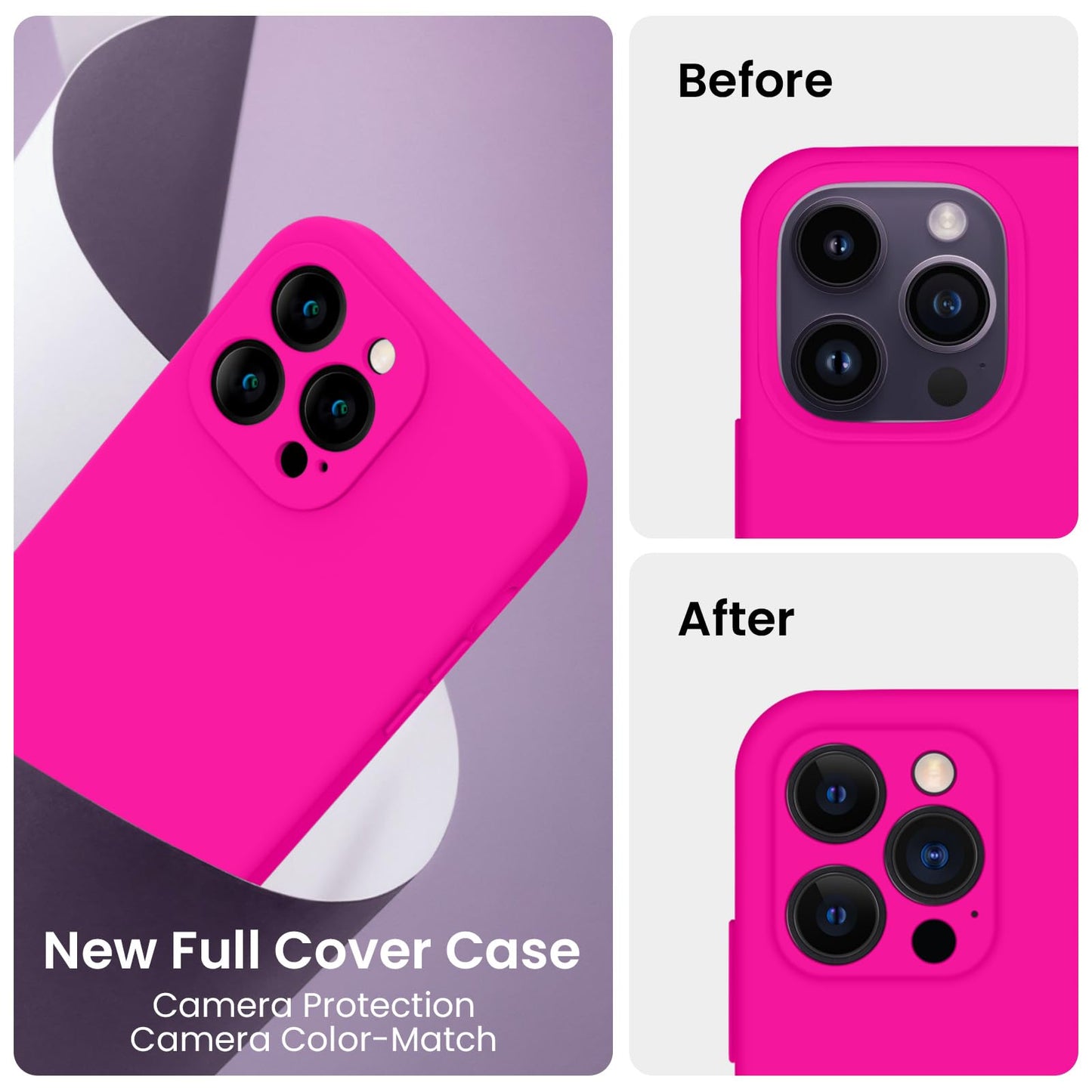 FireNova Designed for iPhone 14 Pro Case, 6.1", Hot Pink