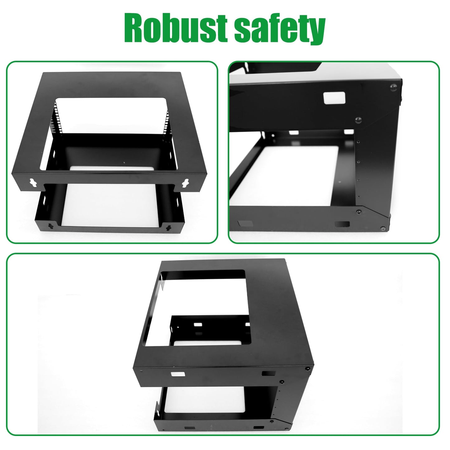 GlobalRack 15U Wall Mount Open Frame, 18" Depth, w/ 2X 1U Shelves