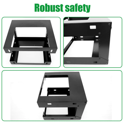 GlobalRack 12U Wall Mount Open Frame, 18" Depth, w/ 2X 1U Shelves