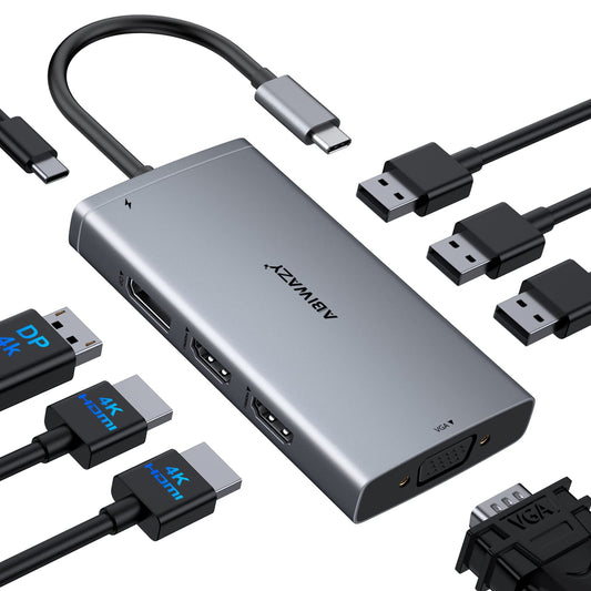 USB C Docking Station Dual Monitor Computer Multiple Monitor Hub Adapter