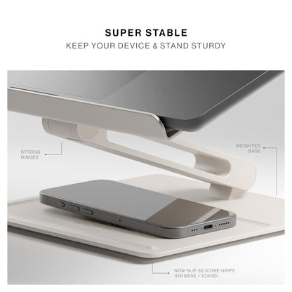 Native Union Desk Laptop Stand – Height Adjustable Ergonomic Computer Stand – Compatible with MacBook Air/Pro, iPad, Dell, HP, Lenovo, Microsoft Surface & Laptops & Tablets Up to 5kg (Sand Stone)