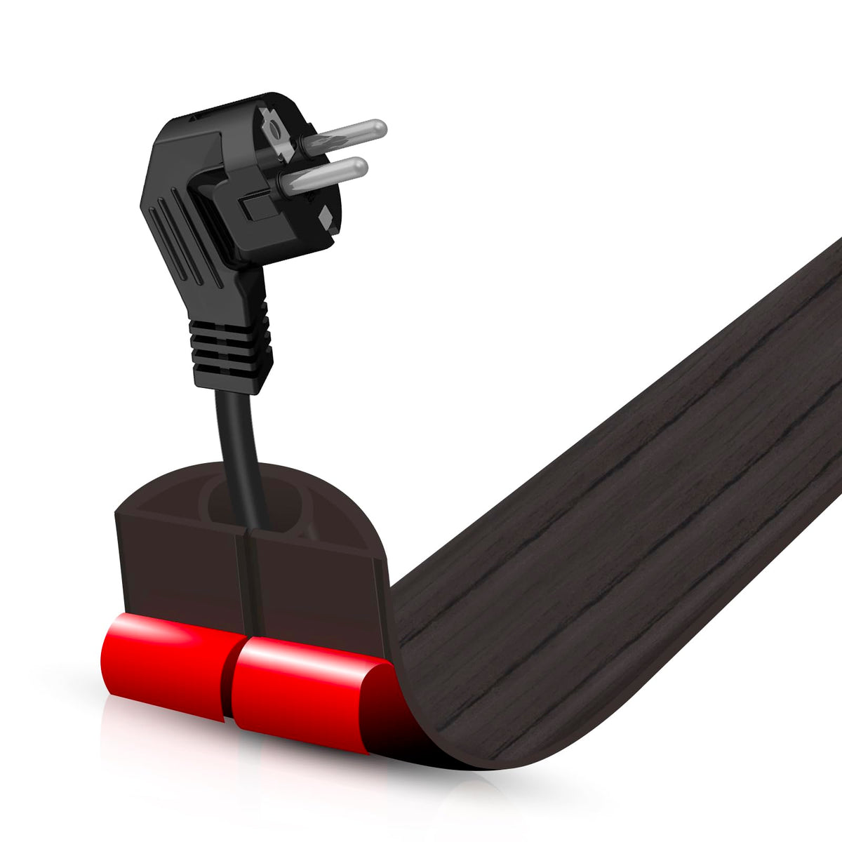 Floor Cord Cover Self Adhesive Cord Hider,10FT Cable Management, Extension Strip Protector for Wires, Prevent Cable Trips for Offices, Gyms, Exhibitions Cavity:0.39"(W) x 0.27"(H) Black