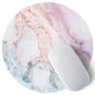 ITNRSIIET Round Mouse Pad with Stitched Edge Premium-Textured Waterproof Non-Slip Rubber Base Desktop Protection Mat Diameter 8.7 inches, Rose Gold Marbling