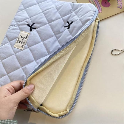 Cute Bow Graphic Carrying Laptop Bag Y2K Preppy Laptop Sleeve Case Bag Kawaii Pad Computer Protect Case Pouch (15-15.6 inch,Blue)