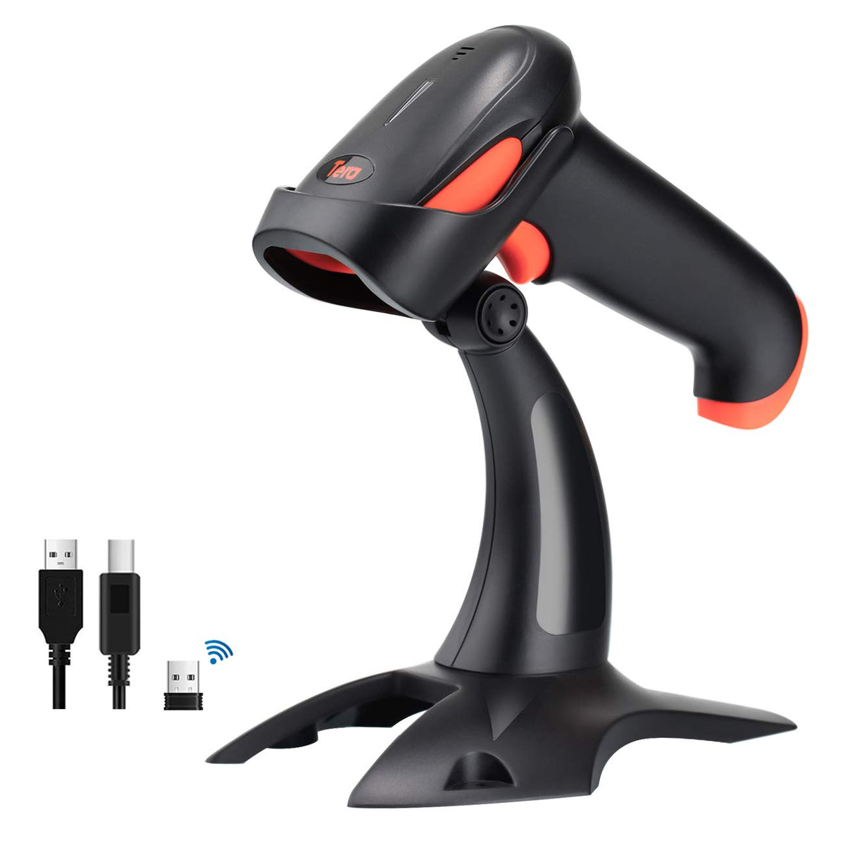 Tera Barcode Scanner Wireless with Stand: 1D 2D QR 3-in-1 Connection HW0001