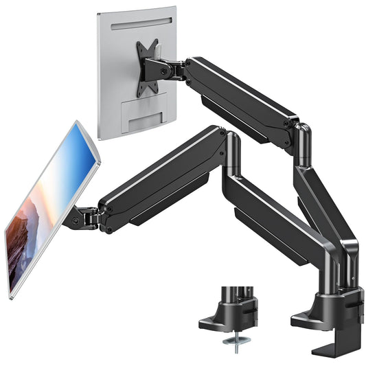 MOUNT PRO Single Monitor Desk Mount for Max 40 Inch Screens, Adjustable Gas Spring Monitor Arm Holds up to 26.5lbs, Computer Monitor Stand with Clamp and Grommet Base, VESA Mount 75x75mm/100x100mm