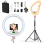 22" Ring Light with Stand: Touch Screen LED Display & 75" Tall Tripod,