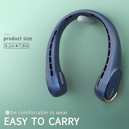 FrSara Neck Fan, Portable Personal Fan Strong Wind, 5200mAh, Air Volume,360° Cooling, No Hair Twisting, Air Volume On 2 Sides, Non-Slip, Quick Charge, Long Use Time, Birthday Gift for Women, Dad, Men