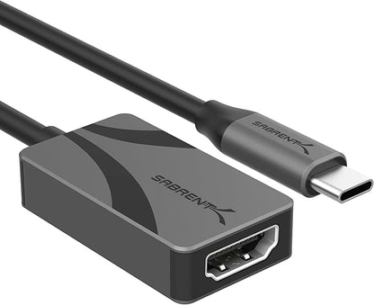 SABRENT 8K USB Type-C to HDMI Adapter - 8K@30Hz & 4K@120Hz, HDR10/Dolby Vision, VRR & FreeSync, Compatible with Laptops, Tablets, Smartphones, Portable Gaming Systems, Aluminum Design (DA-CH8K)