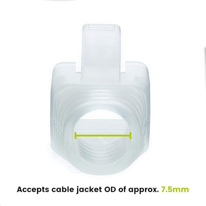 trueCABLE RJ45 Strain Relief Boots, 7.5mm Slip-On PVC Plug Cover, Transparent, 100 Pieces
