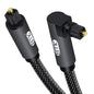 EMK 90 Degree Toslink Optical Cable 360 Degree Free-Rotating Plug Fiber Optic Cable S/PDIF Toslink Male to Male for Home Theater, Sound Bar, TV, PS4, Xbox,Grey (25ft/7.6m)