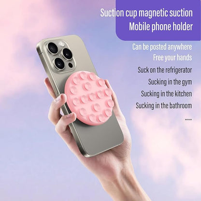 Muuto Silicone Suction Cup Phone Mount,for Magsafe Suction Mount,with Stronger Suction Power Phone Suction Grip,Suitable for Women to Take Hands-Free Selfies,Record Videos and Do Live Broadcasts