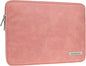 RAINYEAR 13 Inch Laptop Sleeve PU Suede Leather Case Protective Cover Water Resistant Carrying Bag Compatible with 13.3 Notebook Computer Chromebook,14" MacBook M1 M2 M3 M4,13.5 Surface Laptop(Coral)