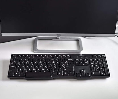 2PCS English Keyboard Letters Replacement Stickers, Large Print Bold White Font on Black Background US Keyboard Letter Stickers for Laptop Desktop Computer Keyboard Alphabet Stickers