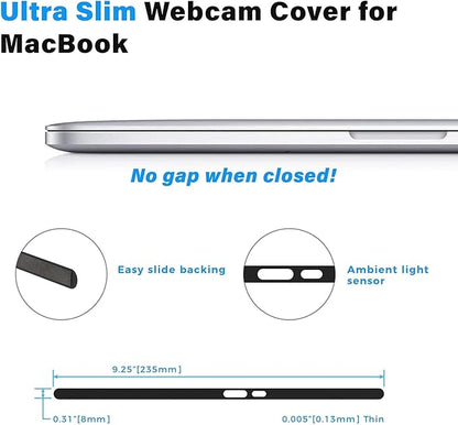 Eyebloc Magnetic Camera Cover for Laptop - 0.01-Inch Profile & Slim Webcam Cover - Magnetic Slide Privacy Control & Laptop Accessories - Pre-2020 Notch-Free Models, Black