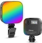 ULANZI U60 RGB Video Lights Black LED Camera Light 360° Full Color Portable Photography Lighting w Quick Release Cold Shoe Adapter and Clip, 2500mAh Rechargeable CRI 95+ 2500-9000K Dimmable Panel Lamp