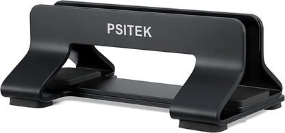 Aluminum Vertical Laptop Stand Dock Holder, Adjustable Slot Width 12-42mm, Space-Saving Upright Storage for MacBook and Laptops