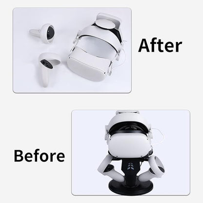 TechKen Charging Stand for Meta Quest 2, VR Headset Charging Dock for Quest 2 Accessories Stand Holder, VR Controllers Holder