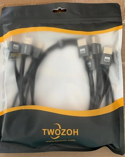 Twozoh Slim 4K HDMI Cable 1FT 10 Pack, Ultra Thin & Flexible Skinny HDMI to HDMI 2.0 Cord Support 4K/60HZ 18gbps Laptop, Monitor, PS5, PS4, Xbox One, Fire TV