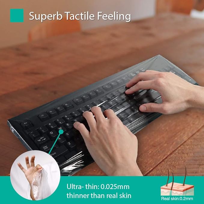 Universal Keyboard Cap by Green Onions Supply [20-Pack] – Ultra Thin 0.025mm Flat Keyboard Cover for Desktop with Numeric Keypad – Waterproof & Dustproof – Ideal for Hospital & Dental Use