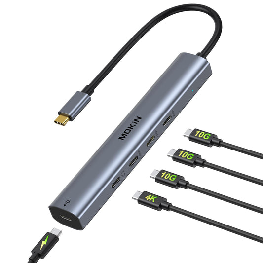 USB C Hub 10Gbps,MOKiN USB C Splitter with 4K@60Hz Video Output for MacBook