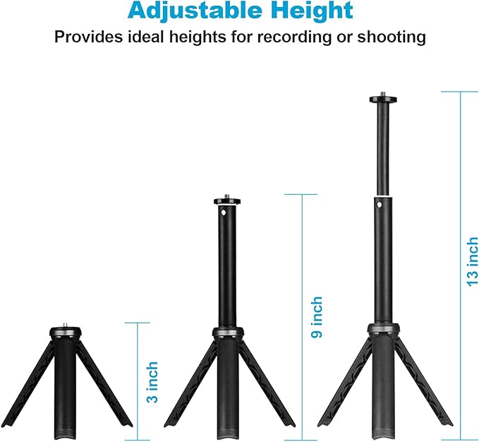 NexiGo Lightweight Mini Tripod for Camera/Phone/Webcam, Extendable Stand, for NexiGo Logitech Webcam C920 C922 C925e C922x C930e C930 C615 Brio and Other Devices with 1/4" Thread