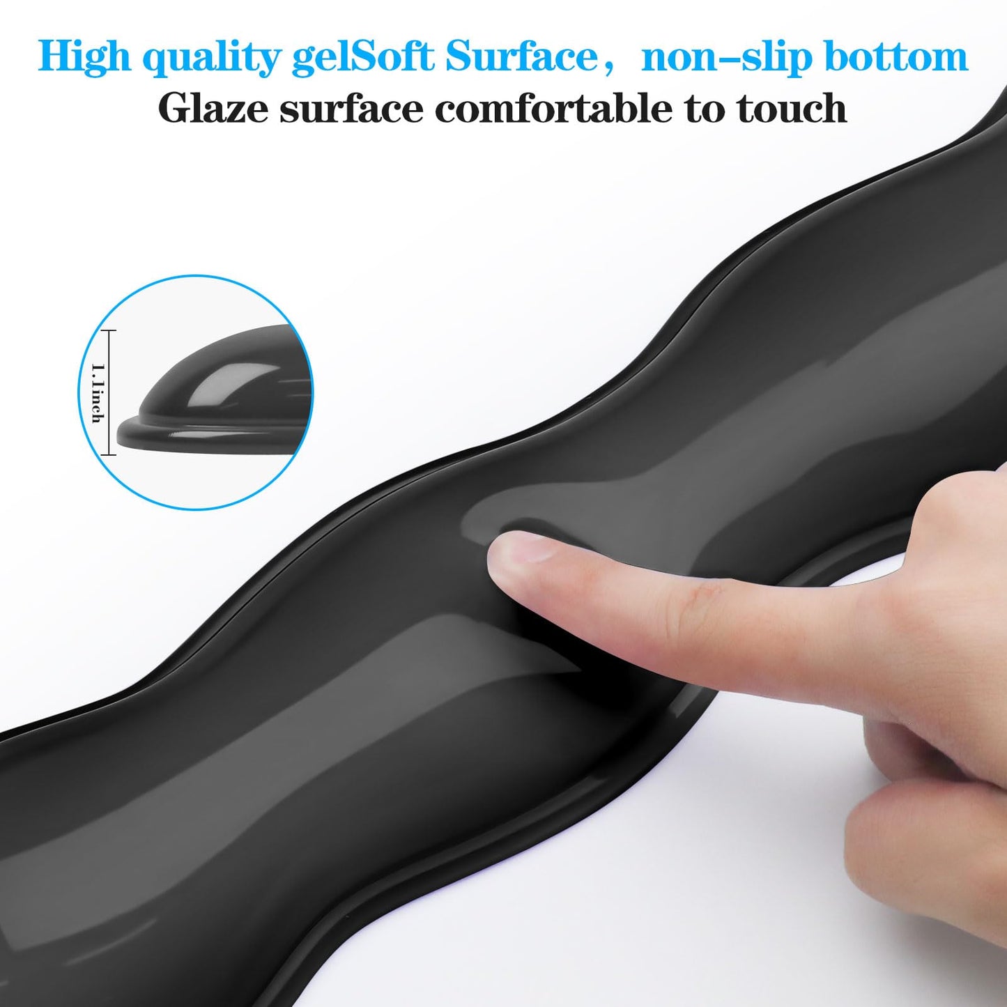 ABRONDA Gel Wrist Rest for Keyboard and Mouse, Wrist Rest for Keyboard, Mouse Wrist Support, Pain Relief, Cool Touch, Non-Skid, Mouse Wrist pad