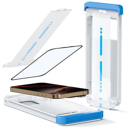 DDDDECADE Screen Protector for iPhone 16 Pro Max Military Grade Tempered Glass Auto-Alignment OneTouch Kit Cell Phone Accessories Bubble Free Case Friendly Auto Dust-Removal Easy Install [1 Pack]