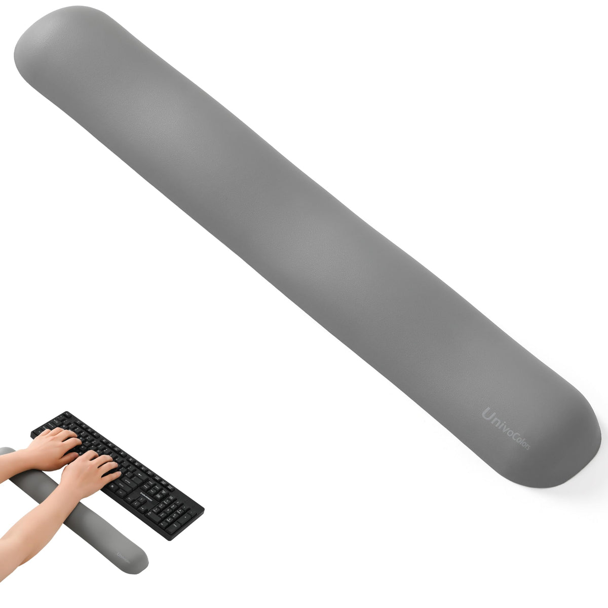 UnivoColors Design-Wave Wrist Rest, Artificial Sheepskin+Memory Foam+Ergonomic+Anti-Slip Gel, Resilience Support During Work and Gaming,Mouse Accessory,White