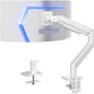 VIVO Heavy Duty Single Monitor Tension Arm for up to 27 inch Screens, Holds 14.3 lbs, Premium Desk Mount Stand, White, STAND-V101OW