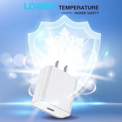 Fast Charging for iPhone 16 15 Charger,2Pack 20W USB C Wall Charger Travel Plug Block iPhone 15 Charging Cable for iPhone 16/16 Pro/16 Pro Max/16 Plus/15/15 Pro/15Pro Max/iPad Mini6/iPad Air4/iPad Pro