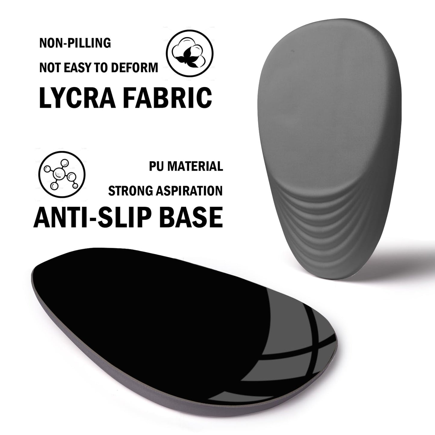 LSLXDCLJ Ergonomic Mouse Pad with Wrist Rest Support,Mousepad Relief Carpal Tunnel Pain, Entire Memory Foam Mouse Pad with Non-Slip PU Base, Wireless Mouse Pad, Gray