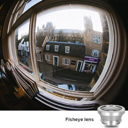 Silver 3 in 1 Cell Phone Camera Lens Kit Wide Angle Macro Fisheye Lens Universal for Smart Phones iPhone Samsung Android(Silver)