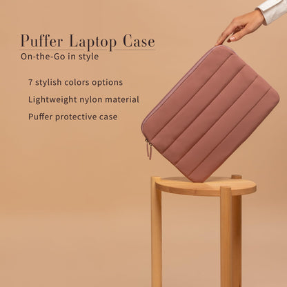 ANECDOTE Laptop Case 15-16 Inch – A Perfect Laptop Sleeve - Compatible with MacBook Air/Pro 15 inch M3 M2 M1 Chip Pro Max 2023-2021 – Fits Well, Made of 100% Nylon with Aesthetic Design (Mauve)