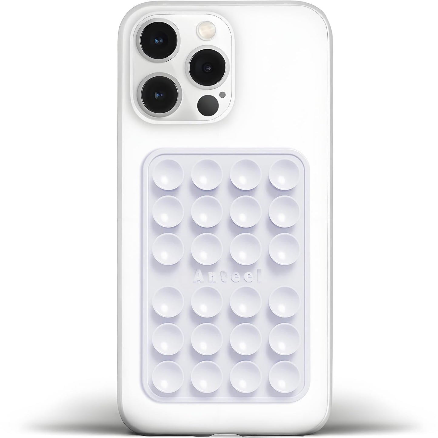 JingJinYY Medium-Sized Silicone Suction Phone Case Adhesive Mount, Enhanced Suction Power and Upgraded Thickened Sticky Phone Grip, Durable, Hands-Free Sticky Phone Holder, 2.28"x3.46" (White)