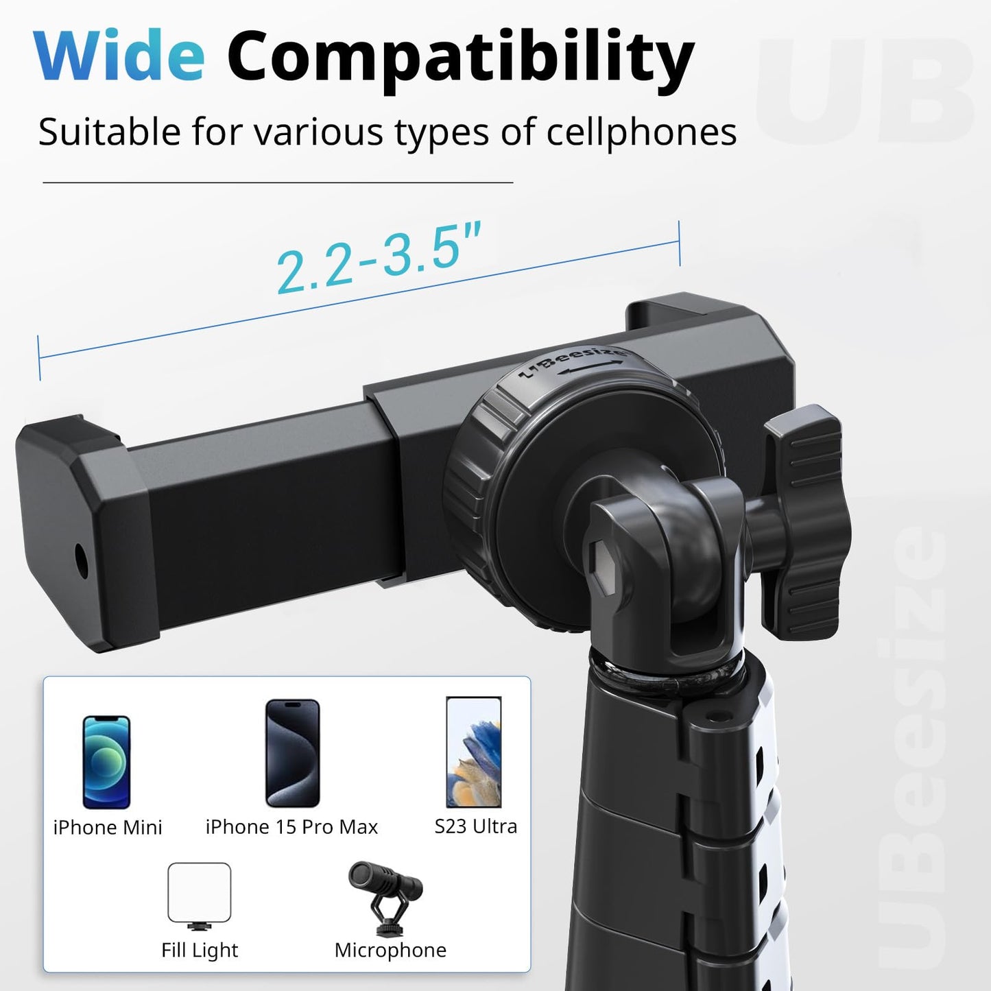 UBeesize 72" Phone Tripod & Selfie Stick, Camera Tripod Stand with Wireless Remote and Phone Holder,Compatible with iPhone Android, Perfect for Selfies/Video Recording/Live Streaming Black