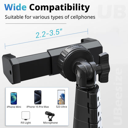 UBeesize 72" Phone Tripod & Selfie Stick, Camera Tripod Stand with Wireless Remote and Phone Holder,Compatible with iPhone Android, Perfect for Selfies/Video Recording/Live Streaming Black