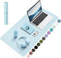 YSAGi Non-Slip Leather Desk Pad, Waterproof Laptop Computer Desk Keyboard Mat, Table Protector Blotter Mat, Large Mouse Pad for Office/Work/Home/Decor(Sky Blue, 31.5" x 15.7")