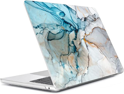 Compatible with M4 2025 MacBook Air 13.6 inch Case A3240 with Touch ID 2022 2023 2024 M3 A3113 M2 A2681, Plastic Hard Shell Case & Keyboard Cover & Screen Protector & Webcam Cover, Marble